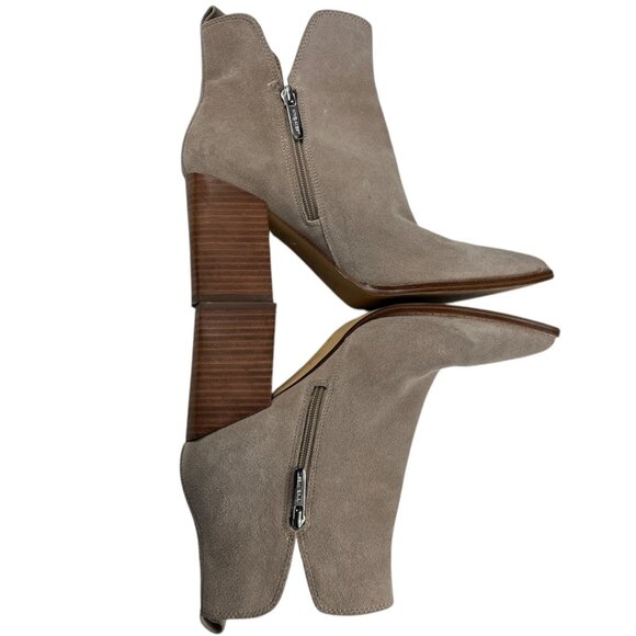 Nine West Birds Tan Suede Upper Ankle Bootie Western Pointed Toe Size 9.5 M - Picture 5 of 16